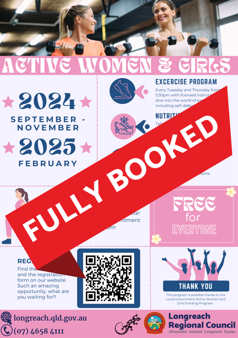 Active women and girls poster fully booked wesbite